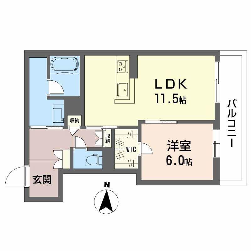 コンコード(1LDK/3階)の間取り写真