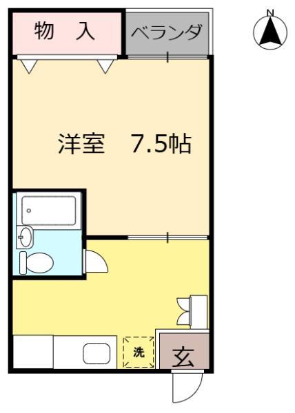 水幸ハイツ(1K/2階)の間取り写真