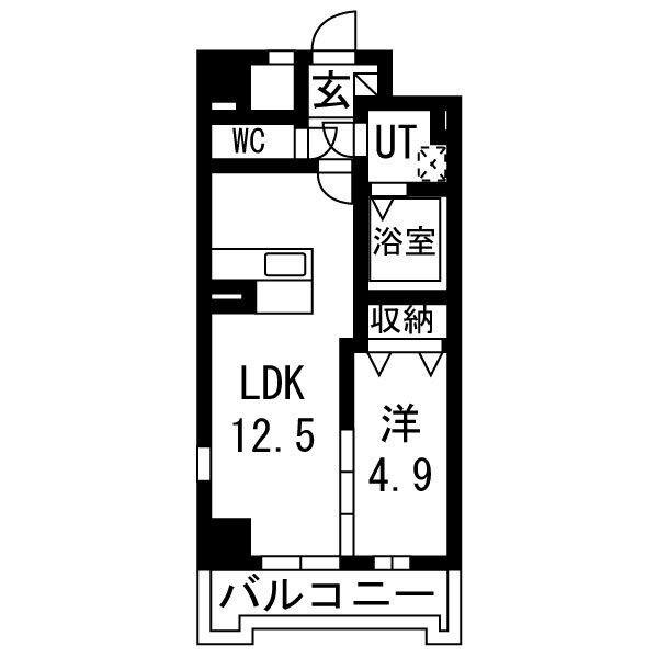 IRIC(1LDK/8階)の間取り写真