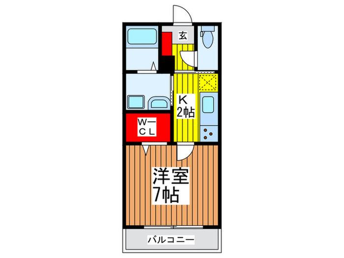 マリアージュ(1K/2階)の間取り写真