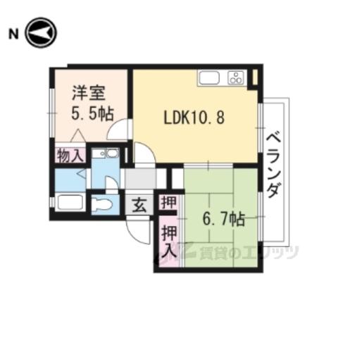 プランタン96(2LDK/1階)の間取り写真