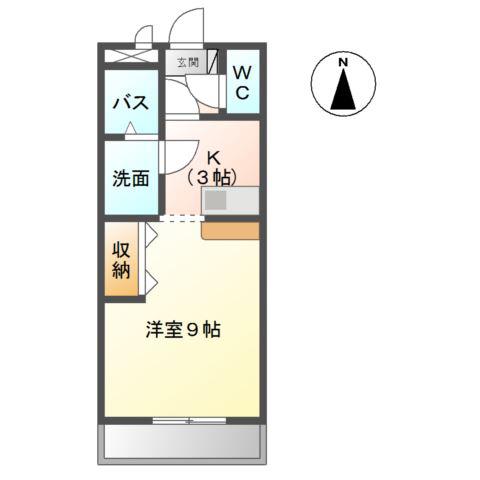プレシャスモール(1K/2階)の間取り写真