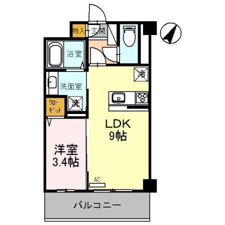グランアネシス金澤(1LDK/2階)の間取り写真