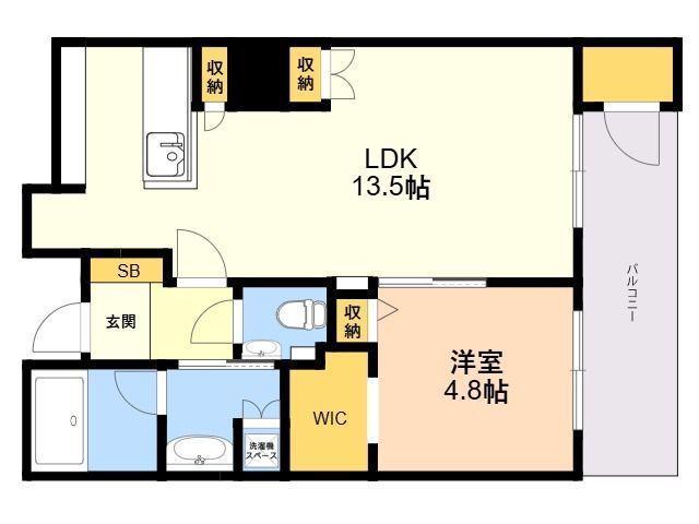 RE BLDG(1LDK/4階)の間取り写真