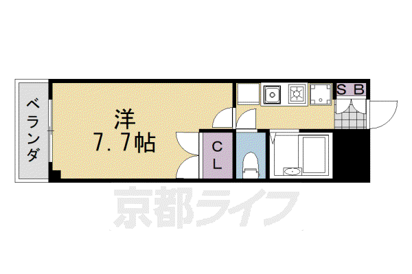 アンプルールフェール大利町(1K/2階)の間取り写真