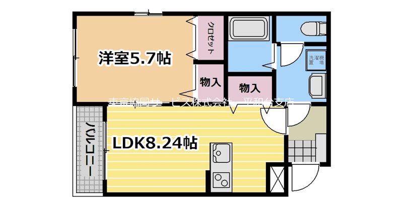 ブランシカ春日(1LDK/2階)の間取り写真