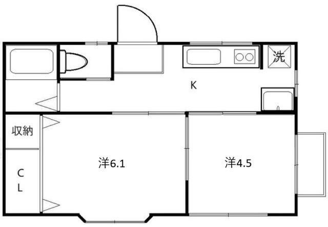 ドリームハイツ上溝(2K/2階)の間取り写真