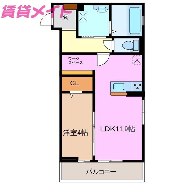 SUN QUEST(1LDK/2階)の間取り写真