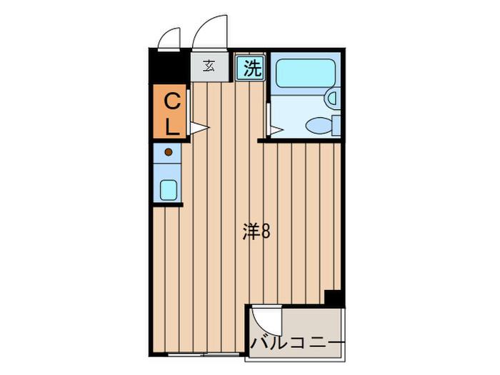 グルックリッチ(ワンルーム/2階)の間取り写真