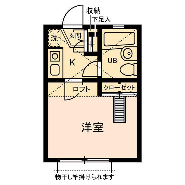 カフーかしわ台(1K/1階)の間取り写真