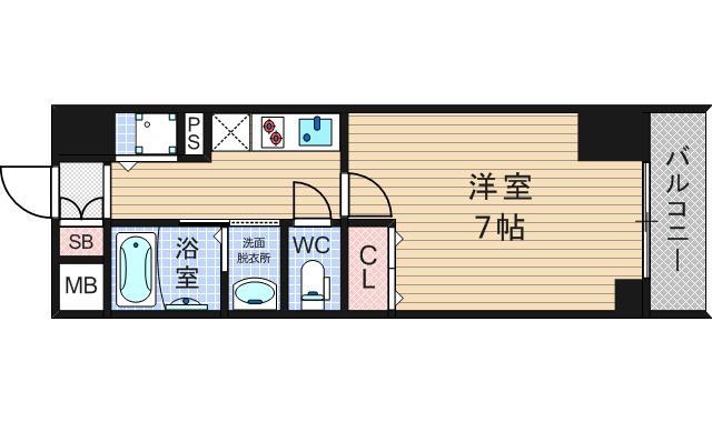 JPレジデンス難波南(1K/10階)の間取り写真