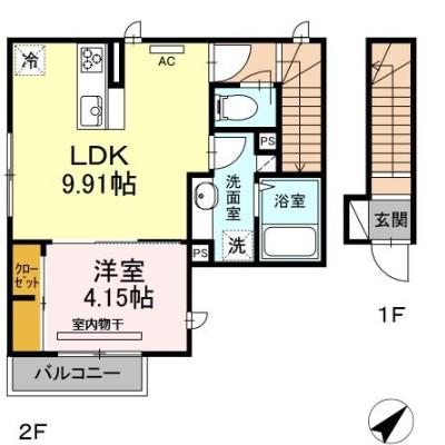 ルネス押上(1LDK/2階)の間取り写真