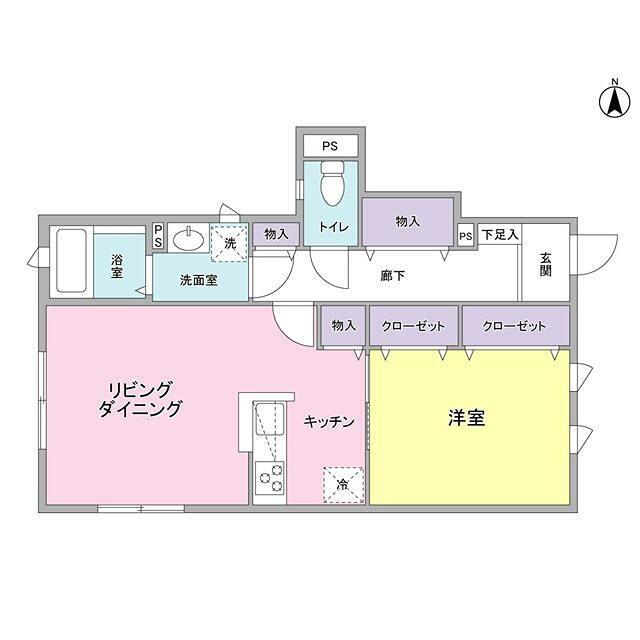 テラス アルビレオ(1LDK/1階)の間取り写真
