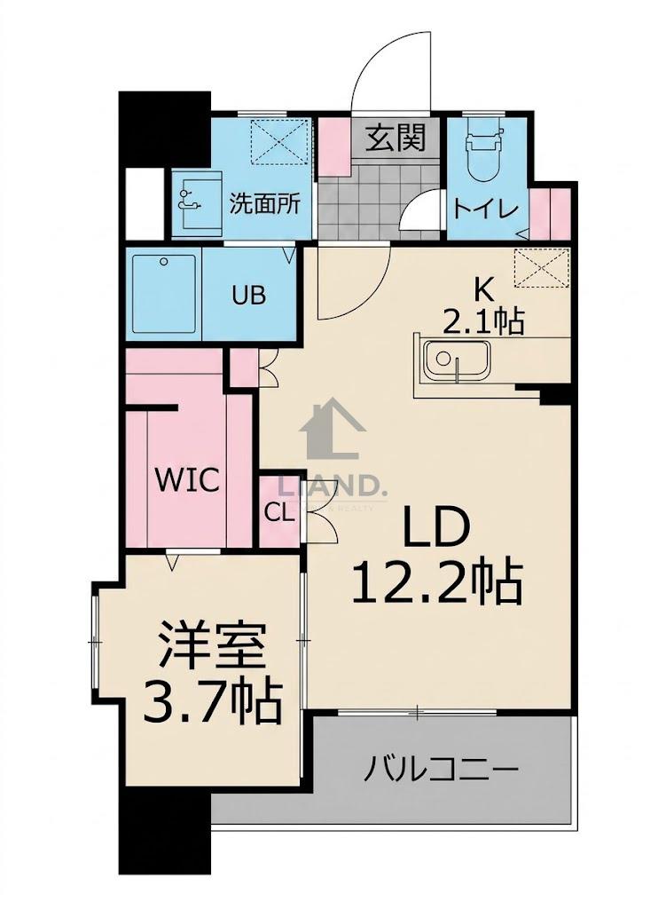 サンシティ博多(1LDK/7階)の間取り写真