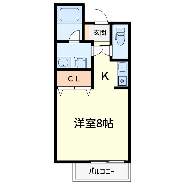 プロ―スト高槻(1K/2階)の間取り写真