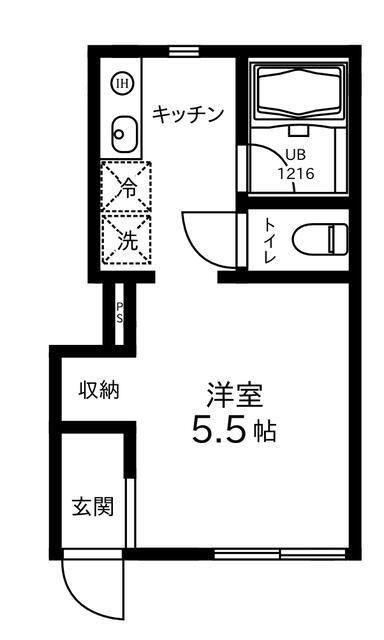 ラフルール(ワンルーム/1階)の間取り写真