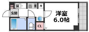 エスコート桑津(1K/7階)の間取り写真