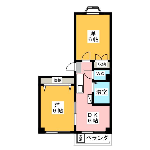 スプレンドウエノ(2DK/3階)の間取り写真