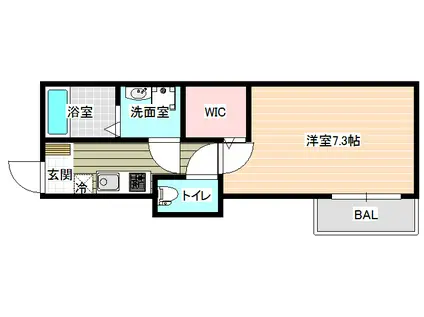 RISOMONTE国分本町(1K/1階)の間取り写真