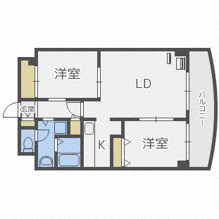 グリーンコート(2LDK/7階)の間取り写真