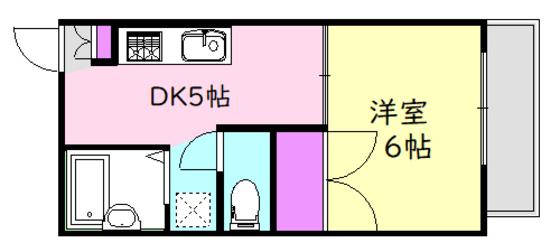 フレグランス藤井(1DK/2階)の間取り写真