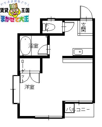 シャーレン北1(ワンルーム/1階)の間取り写真