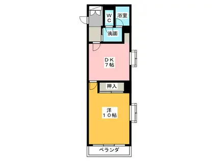 ZUM SANCTUS(1DK/5階)の間取り写真