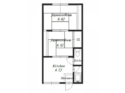 三ツ山マンション(2K/1階)の間取り写真