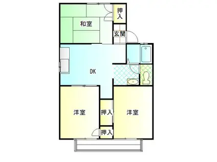 グリーンハイツ三木(3DK/2階)の間取り写真