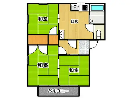 ルミネ・ハラ(3K/1階)の間取り写真