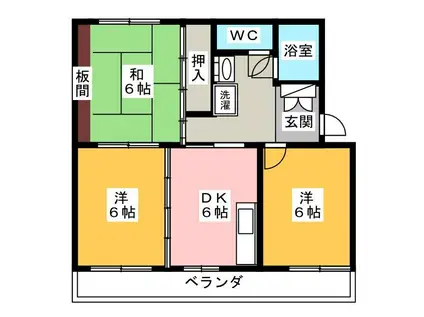 マンションセントラルフジ(3DK/1階)の間取り写真
