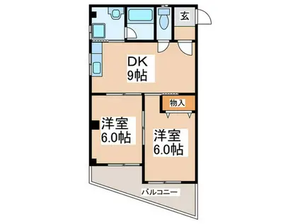 エグゼ21(2DK/4階)の間取り写真