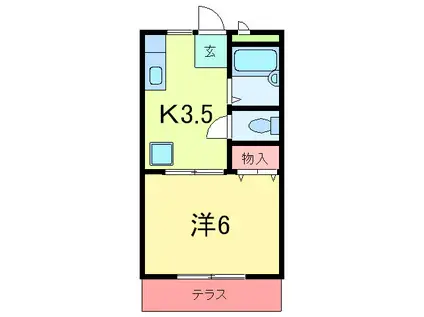 シティライフ岡本(1K/1階)の間取り写真