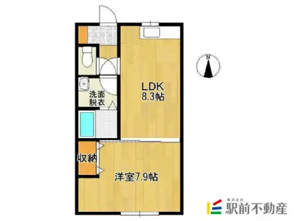 パインハイツI(1LDK/1階)の間取り写真