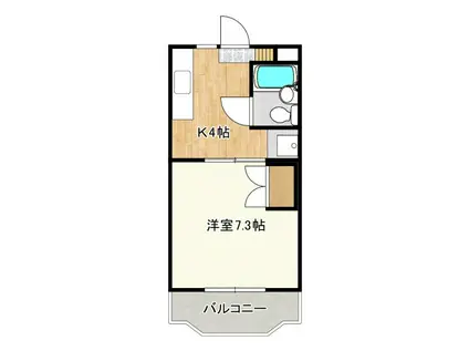 グリーンハイツ楊子II(1K/1階)の間取り写真