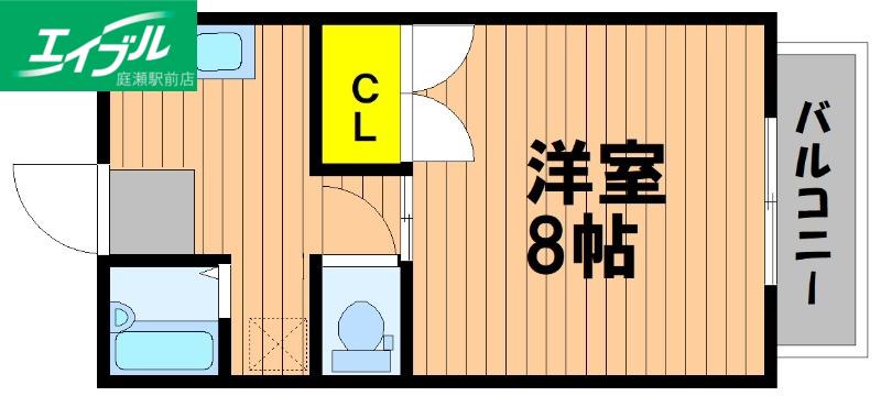 総社Sフラッツ E(1K/1階)の間取り写真