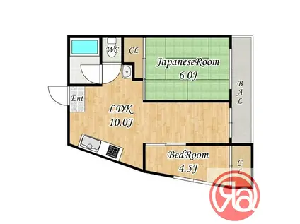 アベニュー照ヶ丘(2LDK/3階)の間取り写真