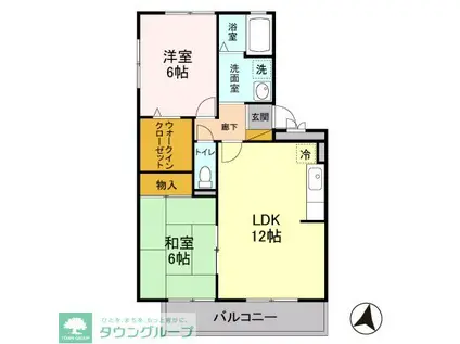 パークサイドヴィレッジ(2LDK/3階)の間取り写真