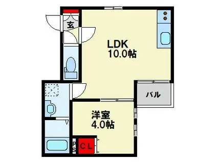 KPLUSI(1LDK/1階)の間取り写真