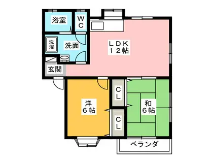 グレースイシバシ(2LDK/1階)の間取り写真