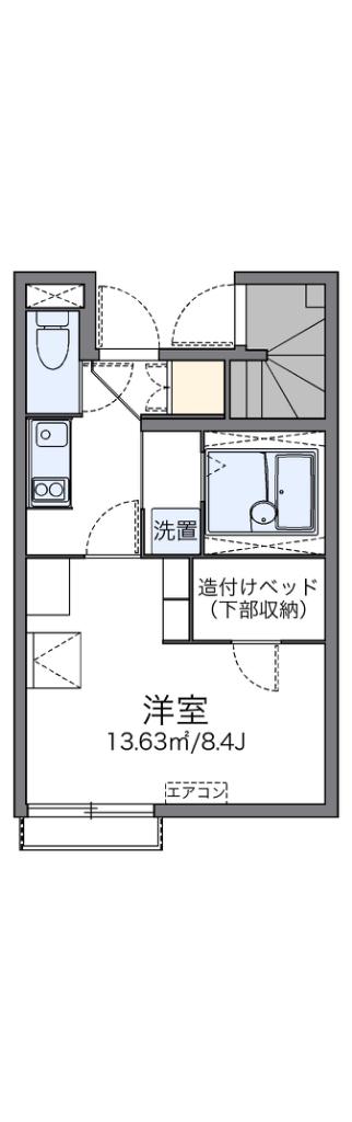 レオネクストソレイユ(1K/1階)の間取り写真