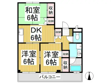 メゾン岩渕A(3DK/2階)の間取り写真