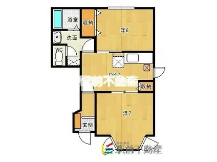 クレストール(2DK/1階)の間取り写真