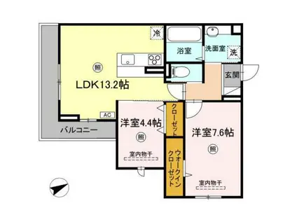 PREMIER矢賀(2LDK/3階)の間取り写真