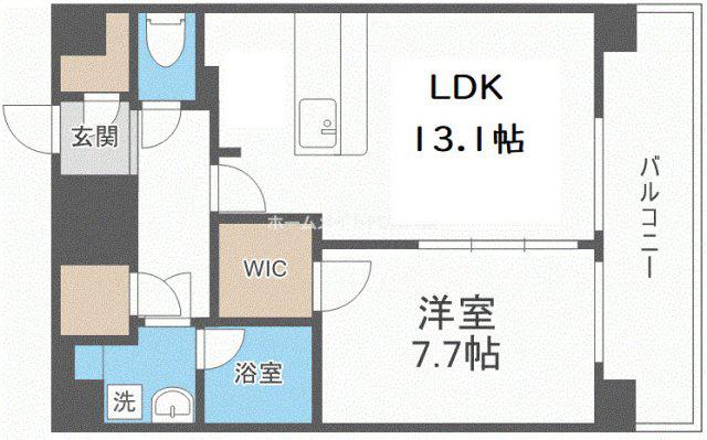 SPLENDIDE NAMBAIII(1LDK/15階)の間取り写真