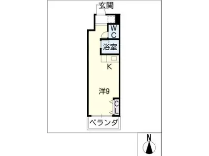 第2幸村ビル(ワンルーム/9階)の間取り写真