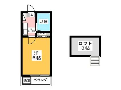 フレグランス館(1K/1階)の間取り写真