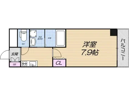 リバーライズ南堀江(1K/7階)の間取り写真