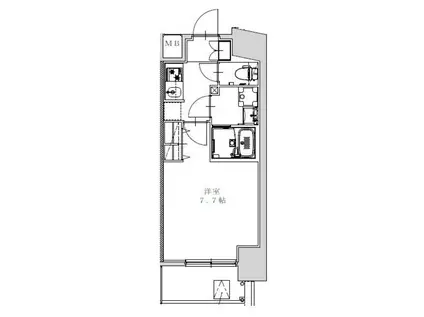 S-RESIDENCE金山ALTANOなんでも乗り(1K/2階)の間取り写真