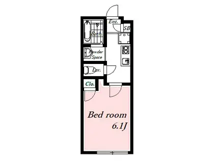 ヴィアロ伊興レジデンスA(1K/2階)の間取り写真